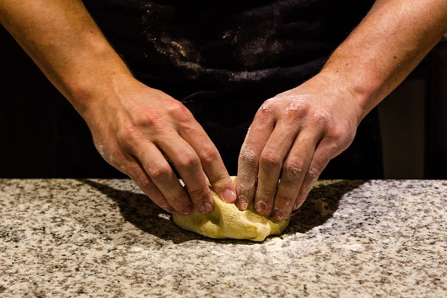 Kneading Homemade Pasta, human hand, human body part, close-up HD wallpaper