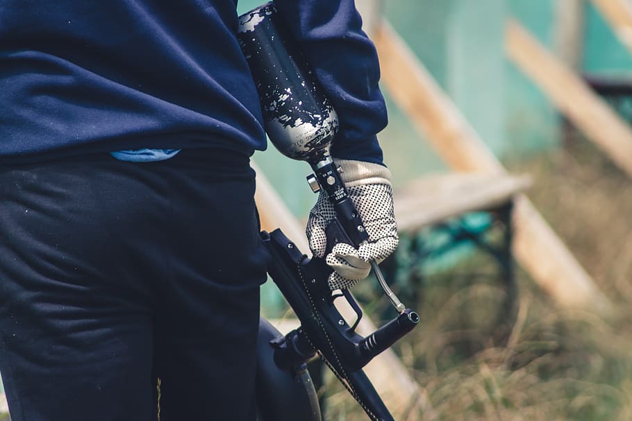 paintball, marker, weapon, play, sport, fun, break, midsection HD wallpaper