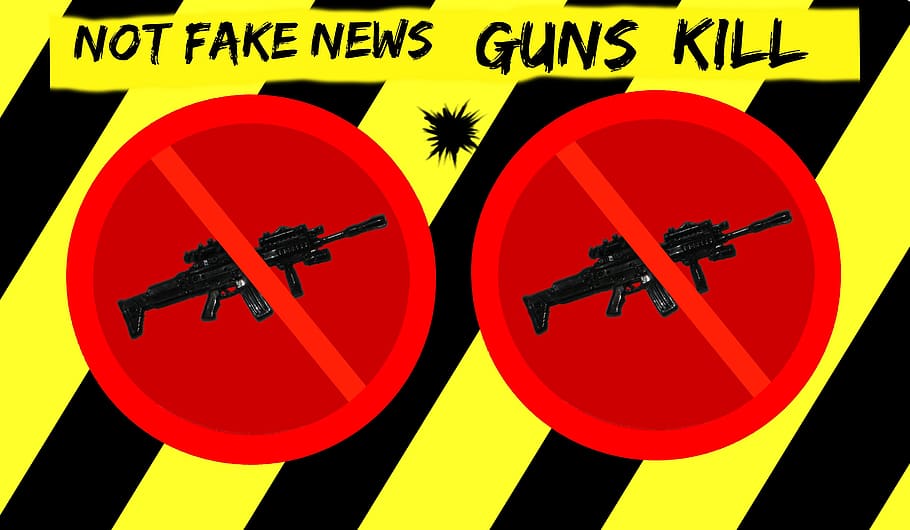 warning, fake news, gun control, alert sign, ban weapon, protest, HD wallpaper