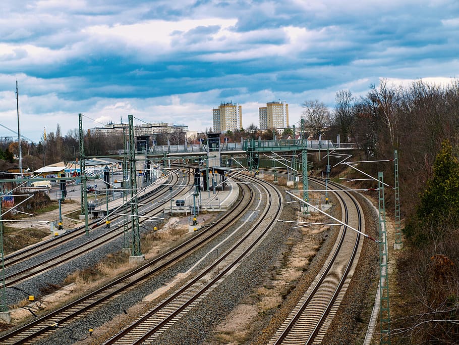 train, terrain, leipzig, architecture, metro, track, rail transportation HD wallpaper