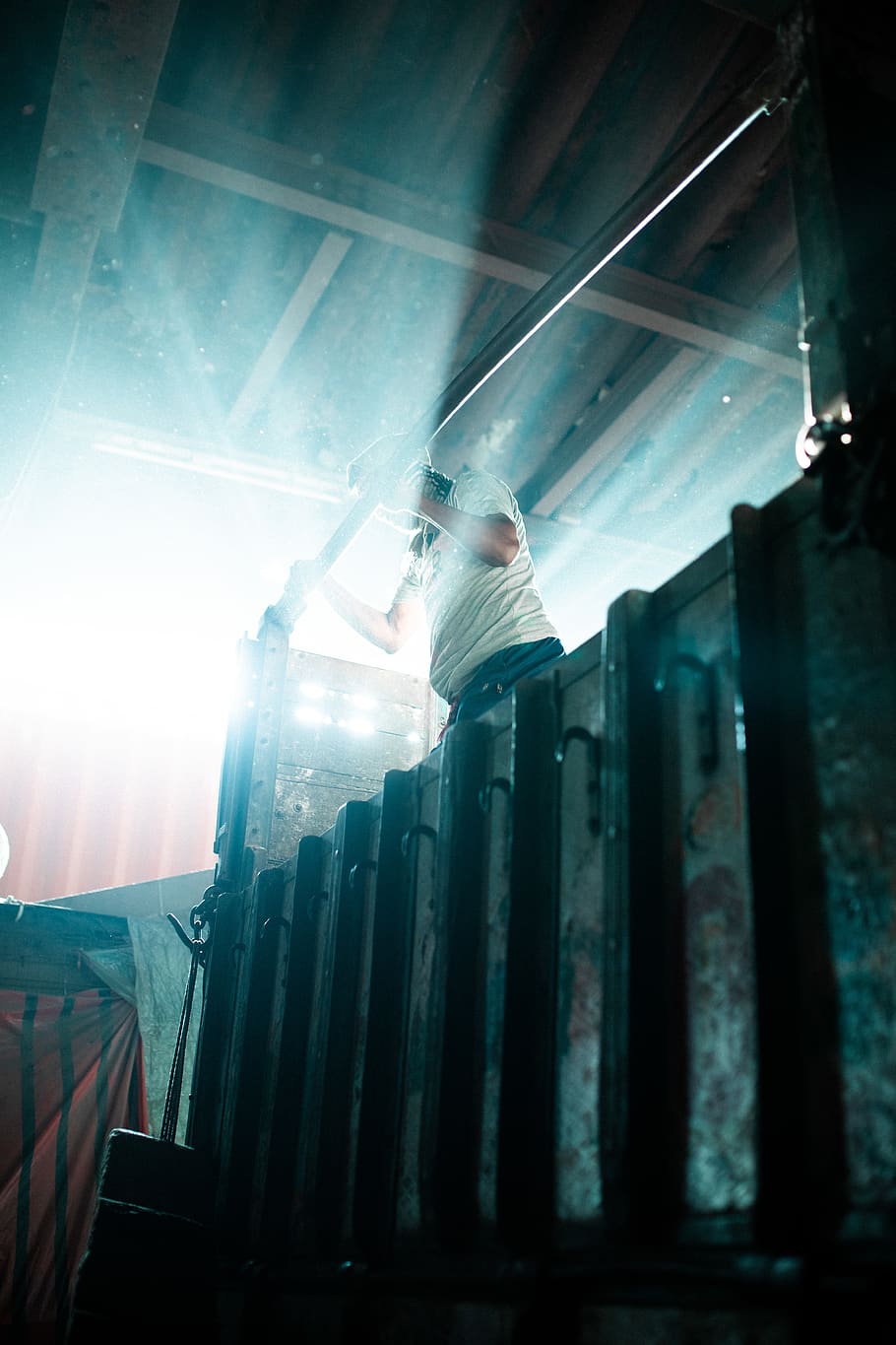 person standing on stage, light, flare, lighting, india, kolkata, HD wallpaper
