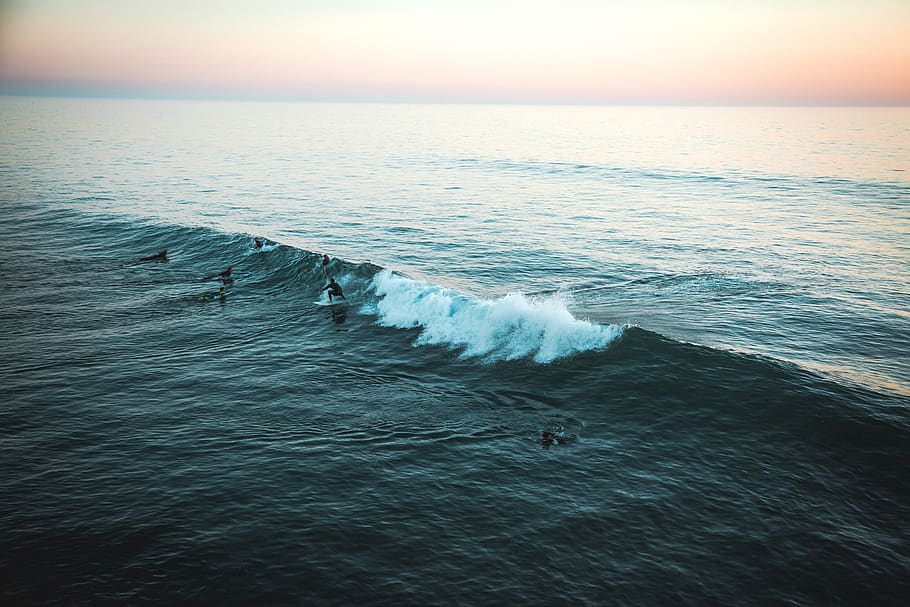 man surfing on wave, ocean, outdoors, water, sea, nature, sea waves, HD wallpaper