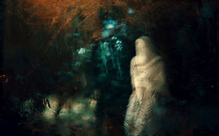 white statue, indoors, water, fear, underwater, horror, spooky HD wallpaper