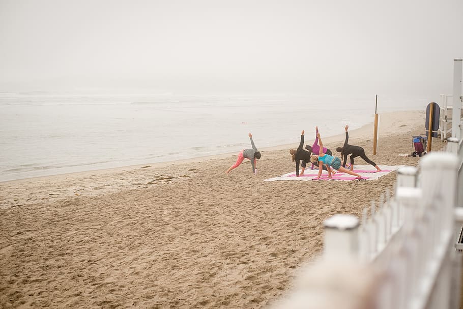 ogunquit, united states, ogunquit beach, fitness, women, yogis HD wallpaper