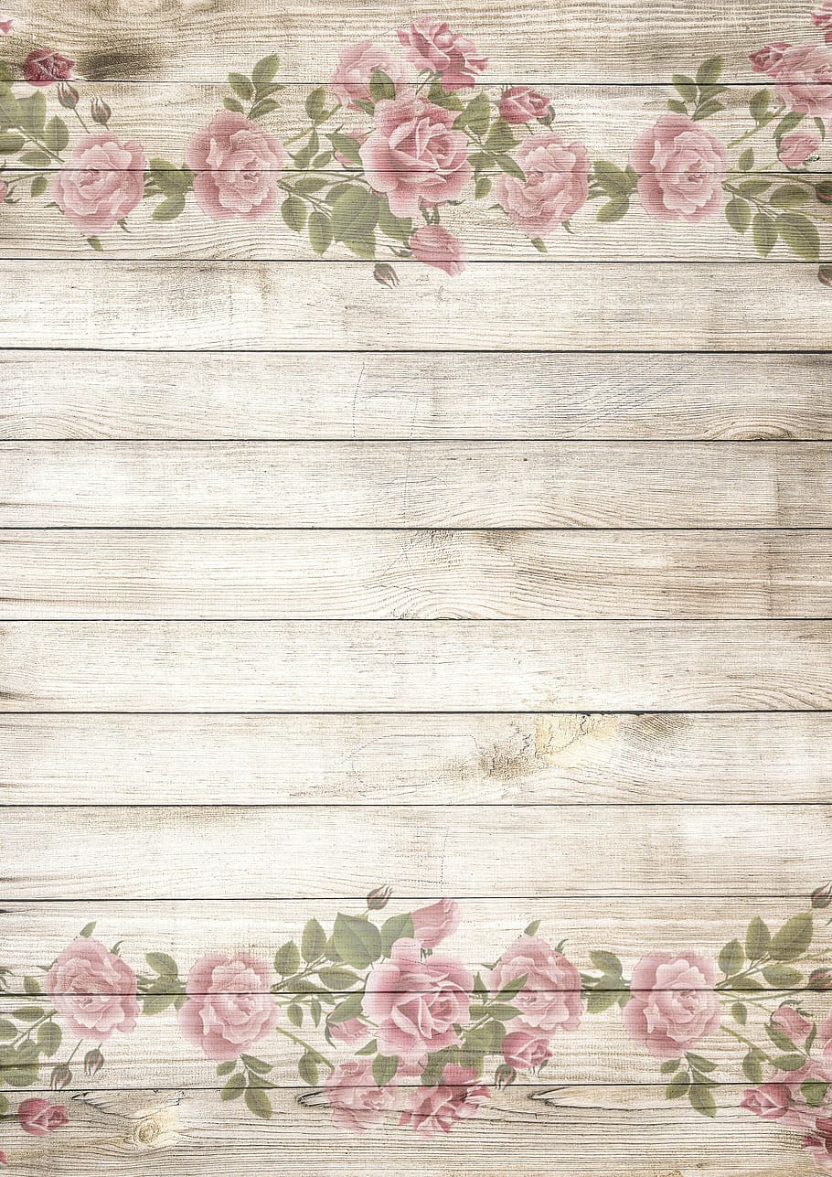on wood, vintage, roses, pink, nostalgic, playful, country house, HD wallpaper