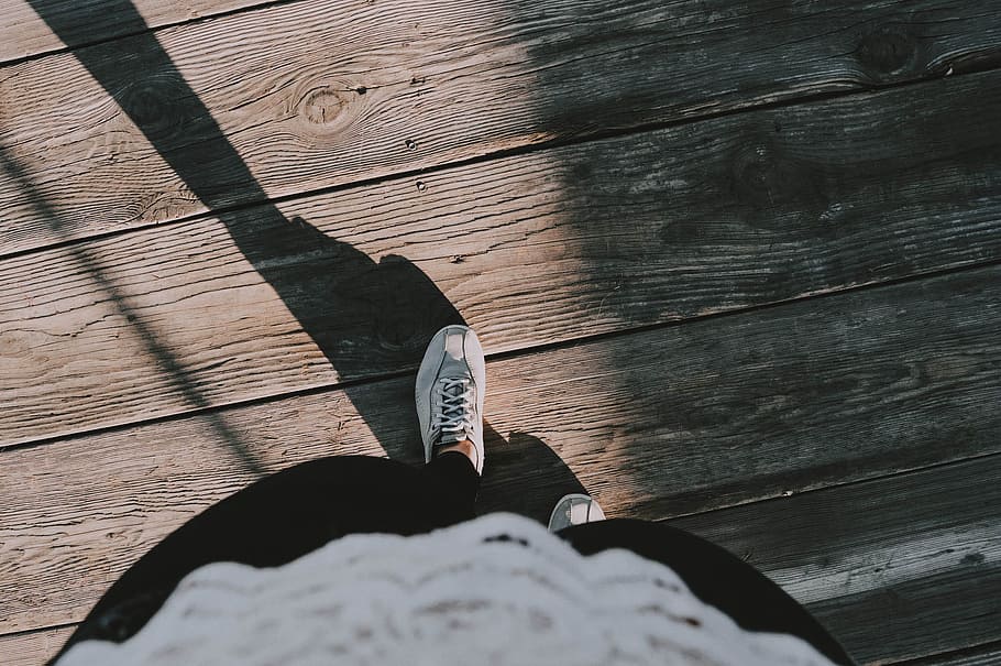 Person Wearing White Lace-up Shoes, adolescent, board, brown HD wallpaper