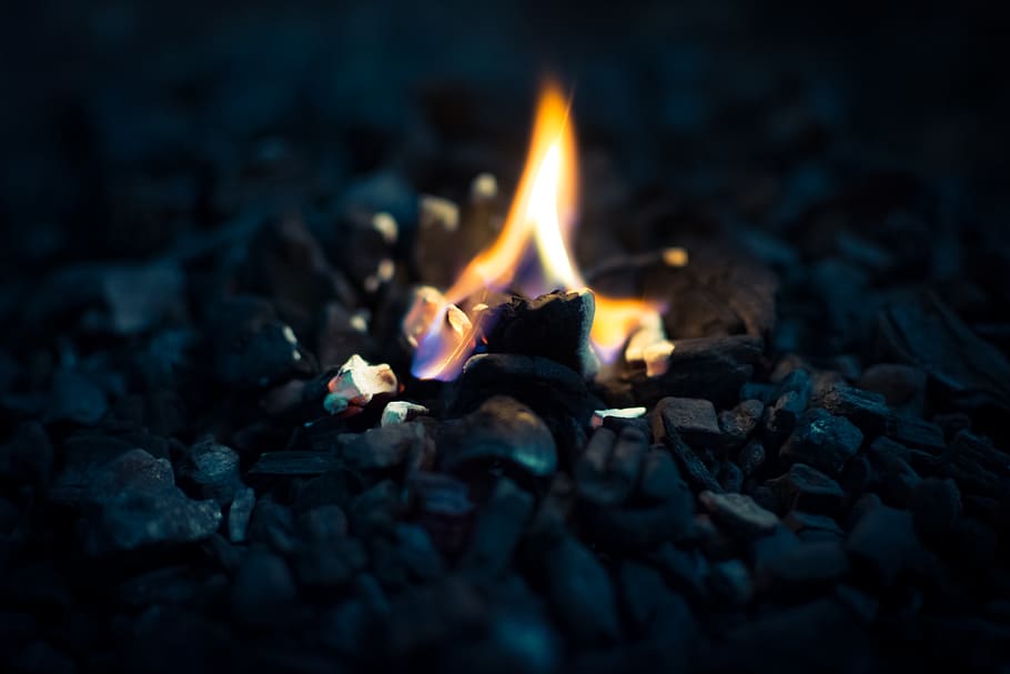 fire, coal, barbeque, burning, flame, fire - natural phenomenon HD wallpaper