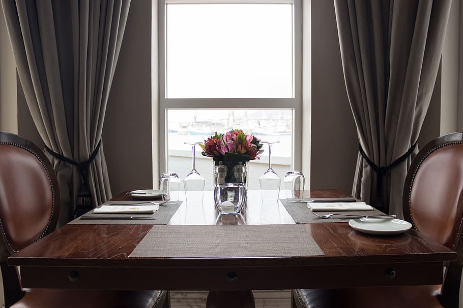 plate on table, vase, indoors, window, flowering plant, seat HD wallpaper
