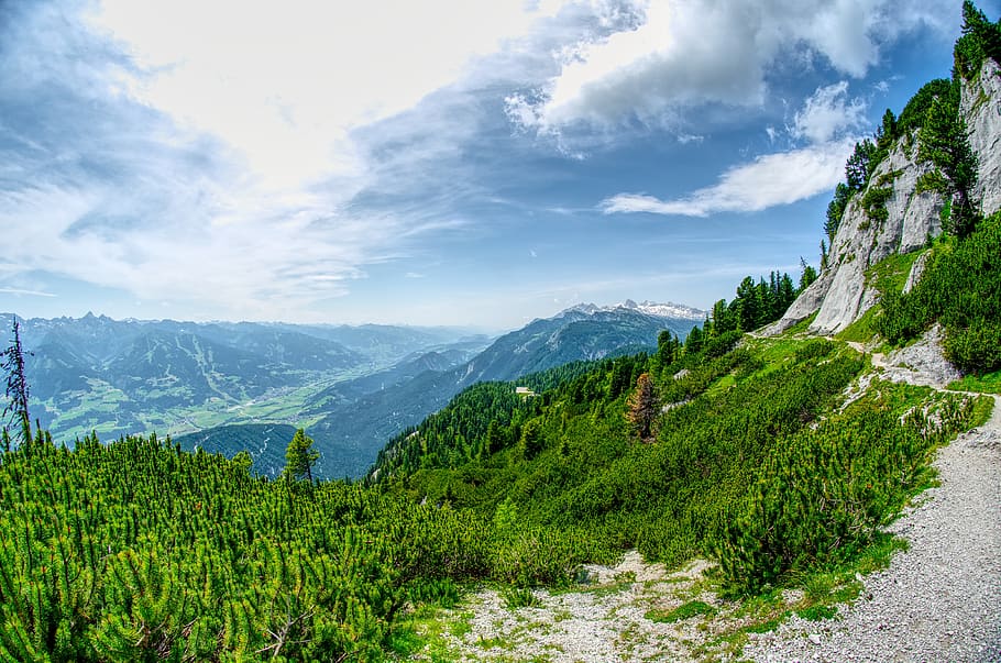 austria, mountains, landscape, alpine, clouds, nature, heaven HD wallpaper