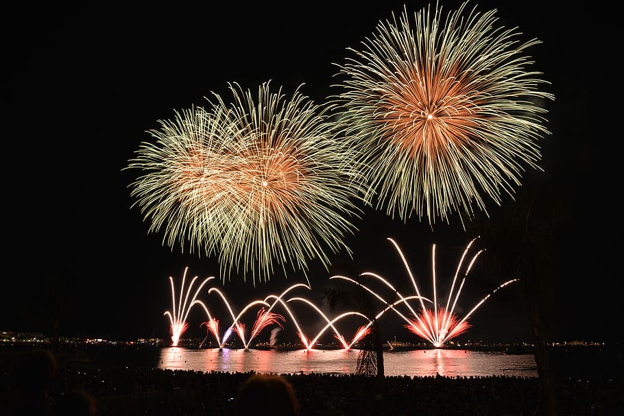 Yellow Orange and Red Fireworks during Nighttime, 2016, celebration HD wallpaper