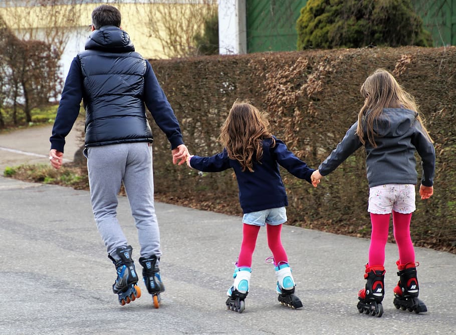 roller skates, can, total, relaxation, fun, dad, vacations, HD wallpaper
