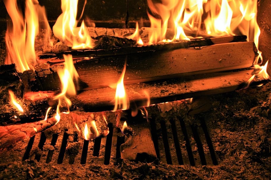 flame, heat, burn, fireplace, hot, firewood, light, burned, HD wallpaper