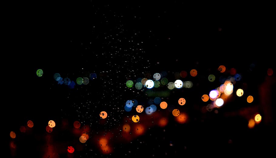 dark, night, bokeh, lights, illuminated, defocused, no people HD wallpaper