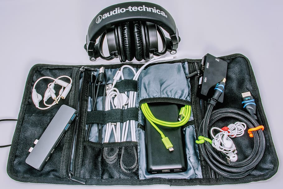 black Audio-Technica headphones, sport, indoors, no people, equipment HD wallpaper