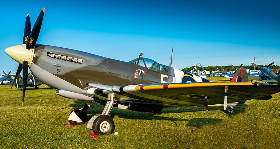 spitfire, fighter, vintage, ww2, military, aircraft, plane HD wallpaper