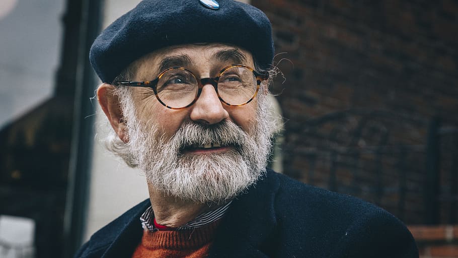 man, old, glasses, gray, experience, beard, white, elder, aged HD wallpaper
