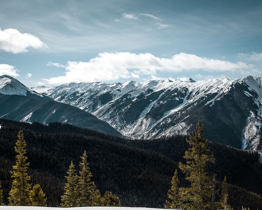 snow covered mountain range during daytime, outdoors, nature HD wallpaper