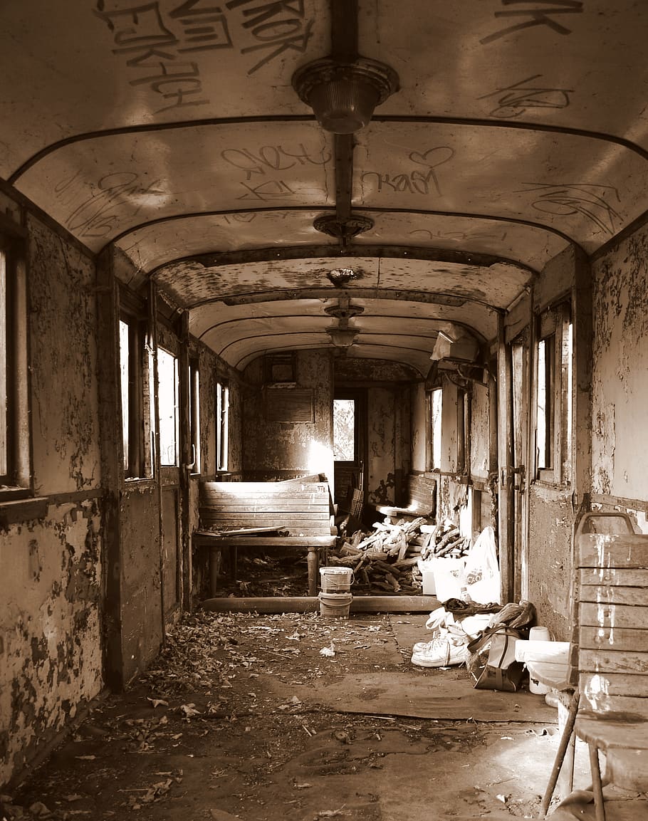 package, old, vintage, transport, train, disheveled, abandoned HD wallpaper