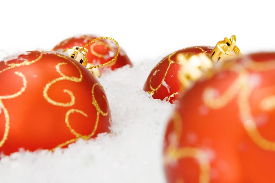 ball, snow, shine, isolated, wallpaper, decoration, fun, white HD wallpaper