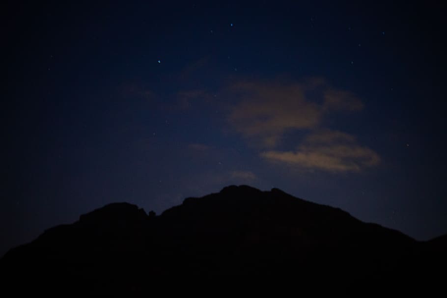 mexico, guaymas, mountain, night, blue, cloud, sky, space, star - space HD wallpaper