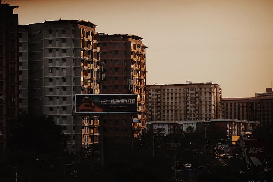 High-rise Buildings, architecture, city, dawn, dusk, urban, building exterior HD wallpaper