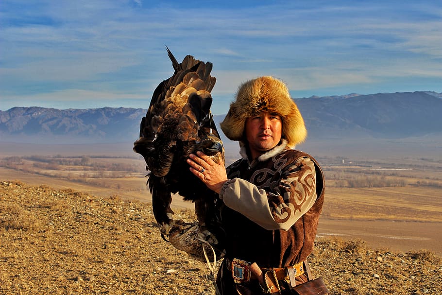 man holding bird, one person, real people, leisure activity, landscape HD wallpaper