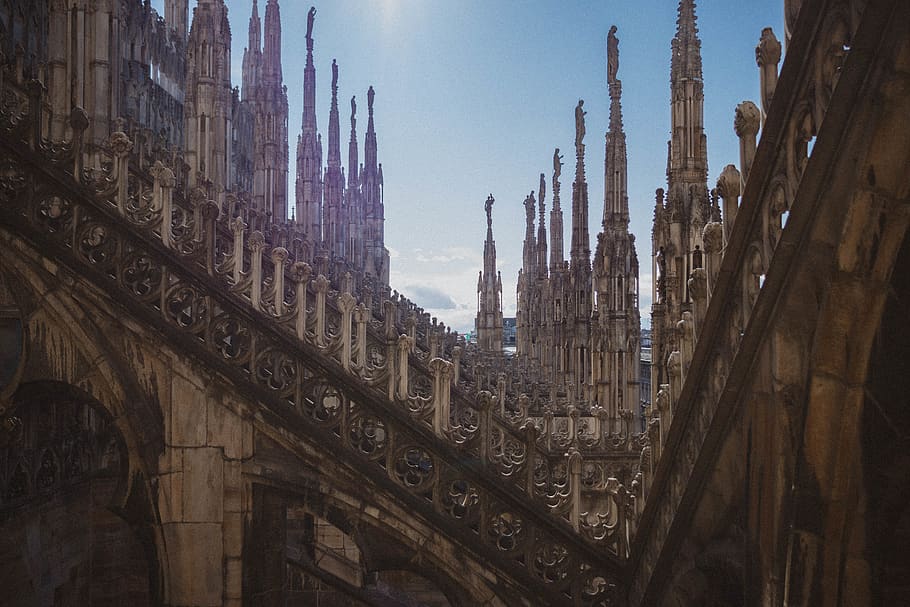 building, spire, tower, steeple, church, urban, city, town HD wallpaper