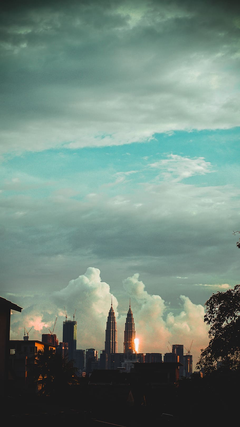 kuala lumpur, malaysia, sunset, kl, city, sky, cityscape, cloud, HD wallpaper
