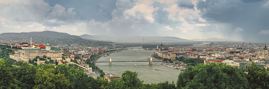 budapest, hungary, citadella, city, danube, panorama, river, HD wallpaper