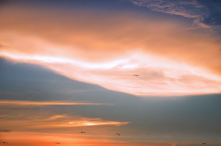 Scenic View of Sky During Dawn, beautiful, clouds, dramatic, environment HD wallpaper