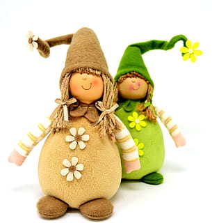 imp, spring imp, cute, deco, funny, dwarf, green, sweet, figure HD wallpaper
