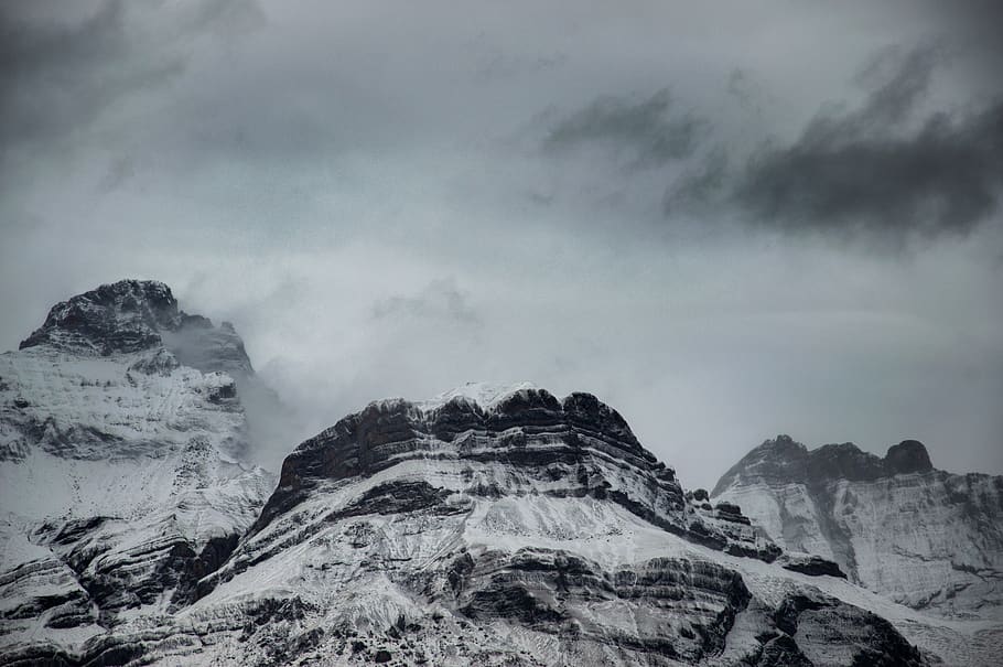 mountain covered by snow, mountain range, outdoors, nature, peak HD wallpaper
