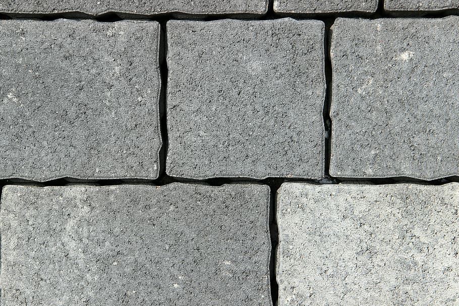 stones, grey, concrete, square, background, pattern, wall, texture HD wallpaper