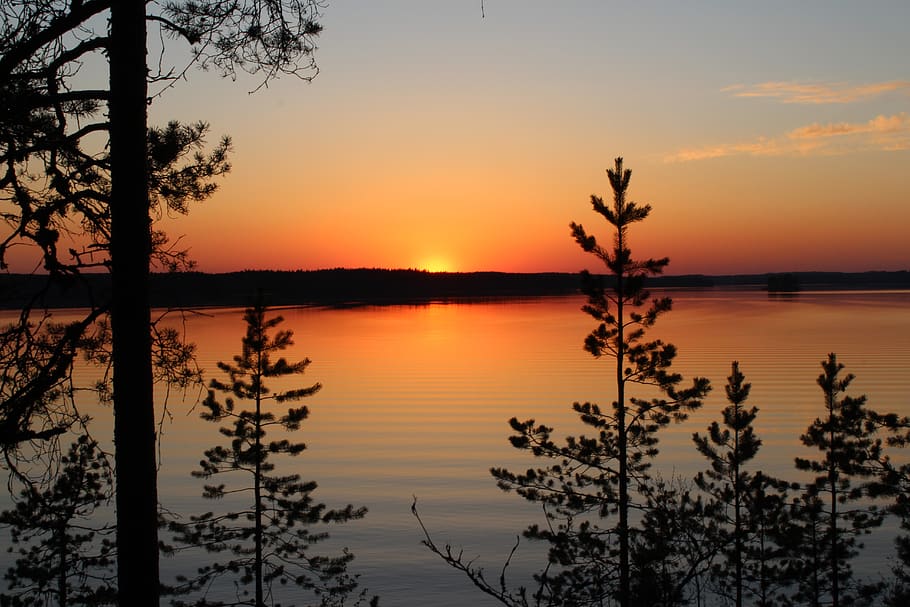 landscape, nature, sunset, sky, calm, beauty in nature, tranquility HD wallpaper