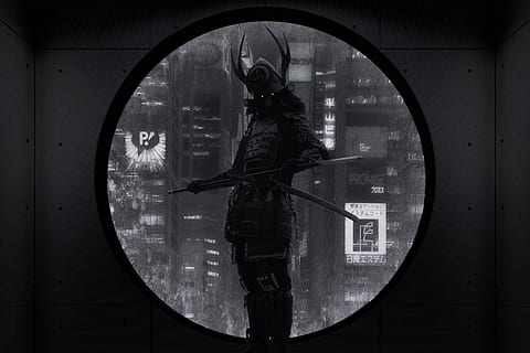 fantasy, samurai, mystical, composing, photomontage, japan HD wallpaper