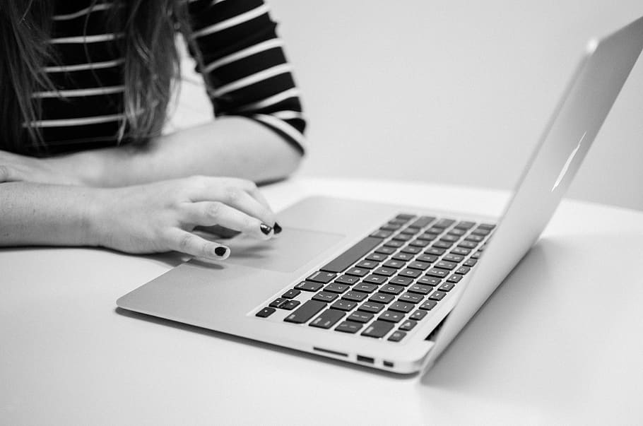 keyboard, interaction, hands, nails, computer, user, notebook HD wallpaper