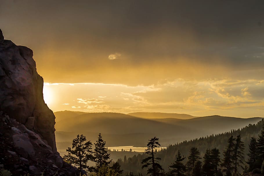 Photography Of Mountain During Golden Hour, #mobilechallenge HD wallpaper