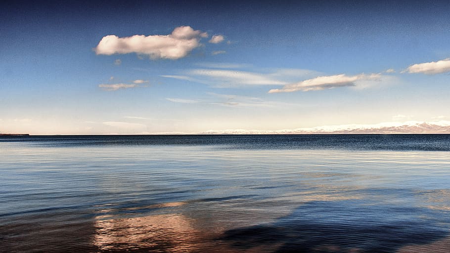 armenia, lake sevan, water, blue, clouds, sky, sea, cloud - sky, HD wallpaper