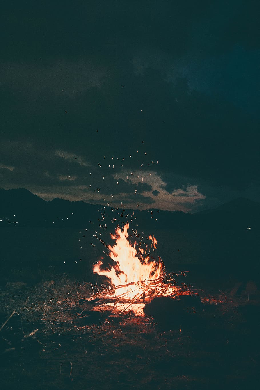 Lit Bonfire Outdoors during Nighttime, burning, camp, campfire HD wallpaper