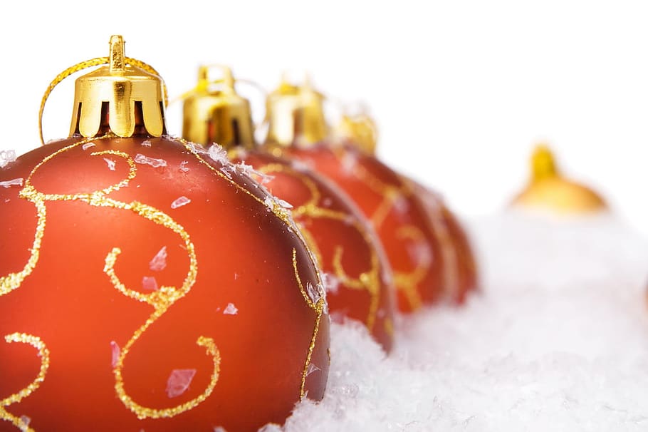 ball, snow, shine, isolated, wallpaper, decoration, fun, white HD wallpaper