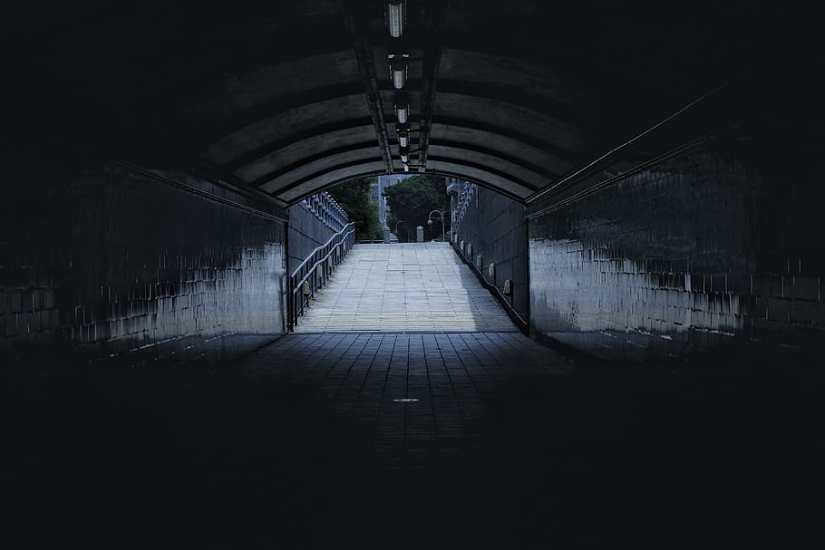 empty pathway, corridor, tunnel, bridge, building, outdoors, crypt HD wallpaper