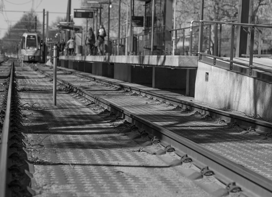 s bahn, rails, platform, train, transport, track, railway, rail traffic HD wallpaper