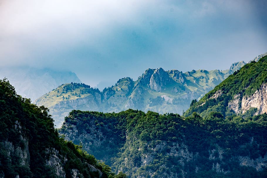 Photo of Mountains, clouds, cloudy, environment, fog, foggy, forest HD wallpaper