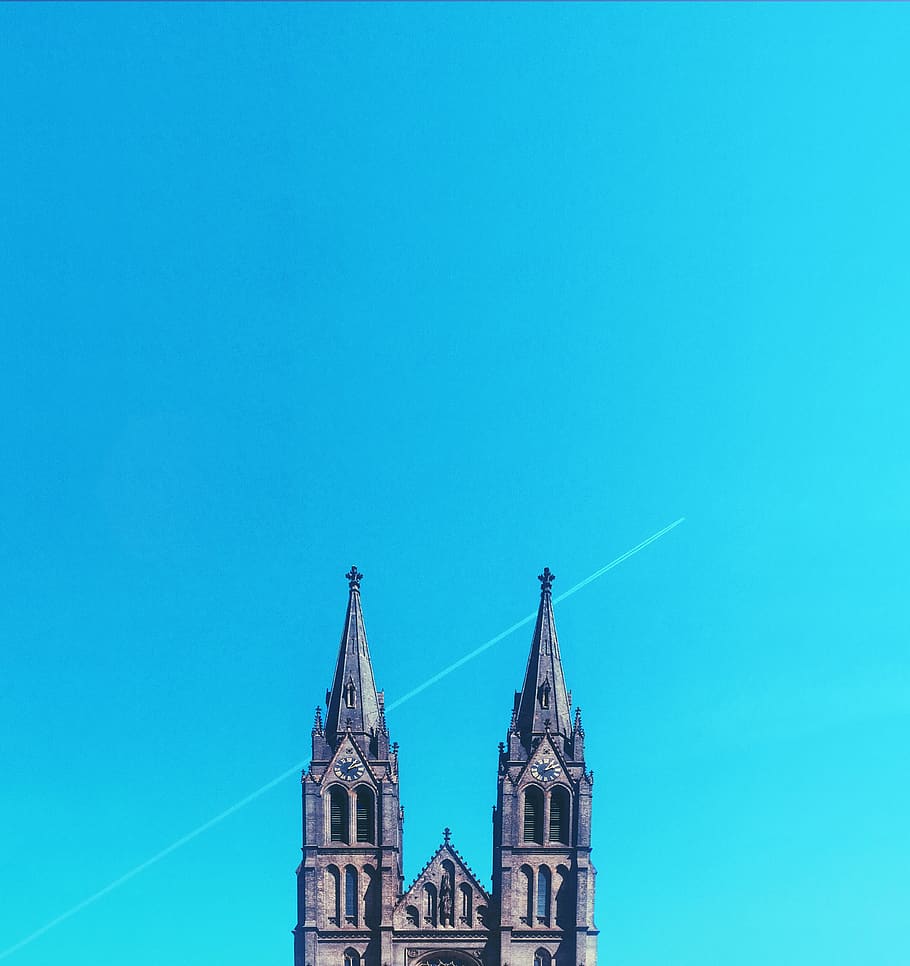 prague, czechia, built structure, blue, sky, architecture, religion HD wallpaper