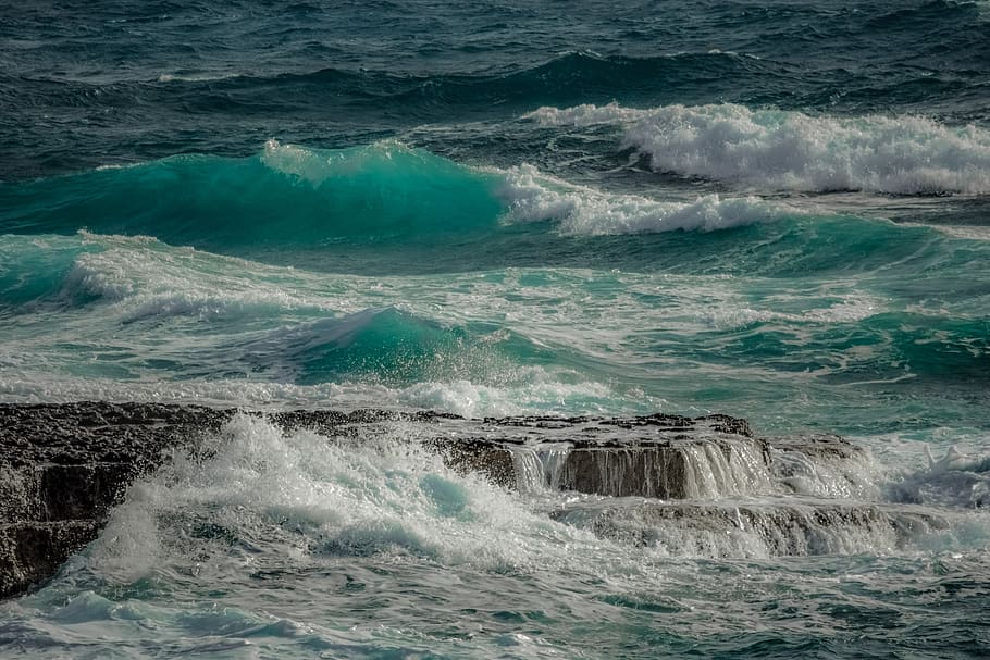 water, storm, surf, wave, ocean, splash, spray, foam, power HD wallpaper
