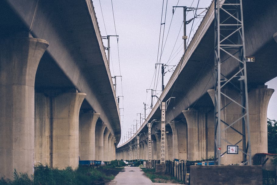 road, way, overpass, building, bridge, viaduct, architecture HD wallpaper