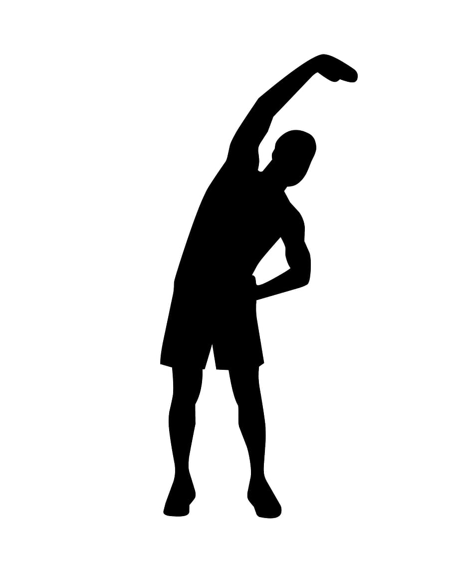 silhouette, stretching, man, activity, athlete, body, care, HD wallpaper