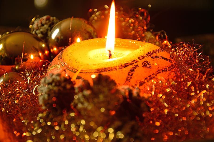 candle, candlelight, flame, burn, advent, before christmas