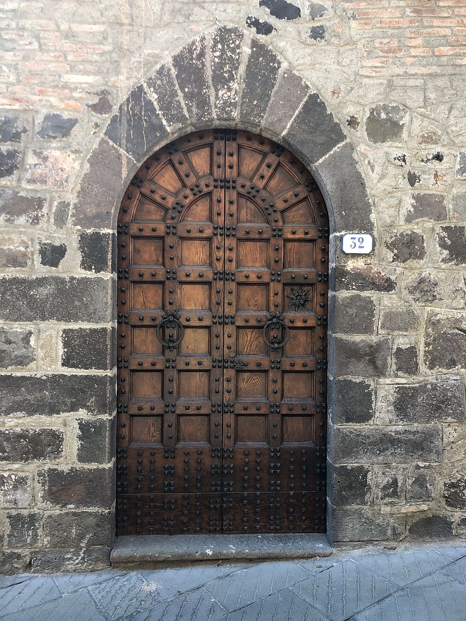 path, walkway, door, pavement, sidewalk, cobblestone, arch HD wallpaper