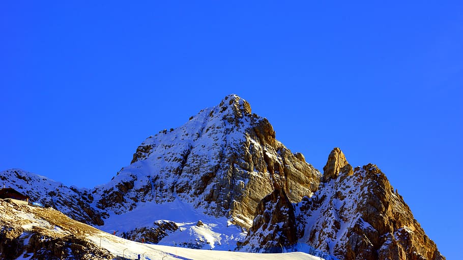snow covered mountain, nature, outdoors, mountain range, peak HD wallpaper